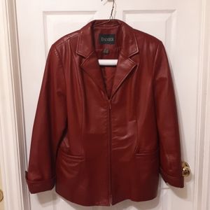 RED DANIER LEATHER COAT
